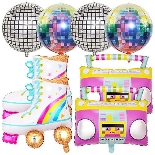 Folienballon Disco, Regenbogen Rollschuh Luftballons, Folienballon Radio, Disco Party Deko Ballons, 80er 90er Jahre Retro Party Deko für Disco Hip Hop Mottoparty Geburtstags Karneval Folienballon Disco, Regenbogen Rollschuh Luftballons, Folienballon Radio, Disco Party Deko Ballons, 80er 90er Jahre Retro Party Deko für Disco Hip Hop Mottoparty Geburtstags Karneval von Aurasky