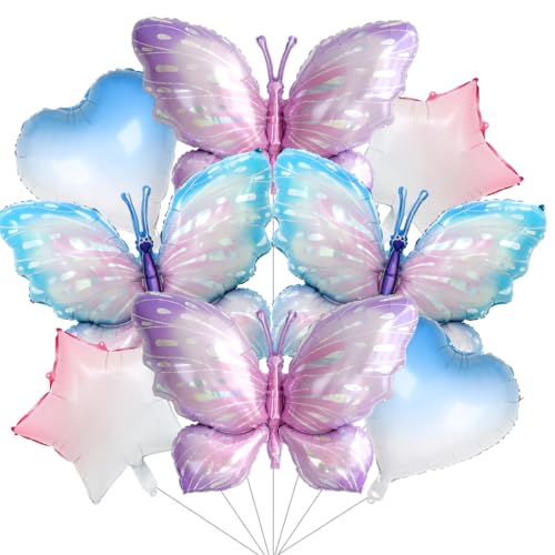 Folienballon Schmetterling, Schmetterlinge Deko, Blau Lila Schmetterling Luftballon, Ballons Herz Stern, für Kinder Geburtstag Hochzeit Motto Party Dekoration Folienballon Schmetterling, Schmetterlinge Deko, Blau Lila Schmetterling Luftballon, Ballons Herz Stern, für Kinder Geburtstag Hochzeit Motto Party Dekoration von Aurasky