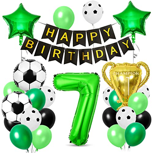 Fußball Luftballon 7 Jahre, Folienballons Fussball, Geburtstagsdeko Fußball 7, Trophäe Luftballon, Ballons Grün Schwarz, für Kinder Junge Geburtstag Party Dekoration Fußball Luftballon 7 Jahre, Folienballons Fussball, Geburtstagsdeko Fußball 7, Trophäe Luftballon, Ballons Grün Schwarz, für Kinder Junge Geburtstag Party Dekoration von Aurasky