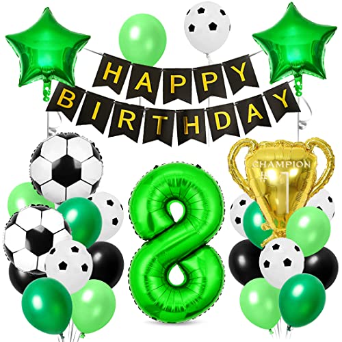 Fußball Luftballon 8 Jahre, Folienballons Fussball, Geburtstagsdeko Fußball 8, Trophäe Luftballon, Ballons Grün Schwarz, für Kinder Junge Geburtstag Party Dekoration Fußball Luftballon 8 Jahre, Folienballons Fussball, Geburtstagsdeko Fußball 8, Trophäe Luftballon, Ballons Grün Schwarz, für Kinder Junge Geburtstag Party Dekoration von Aurasky