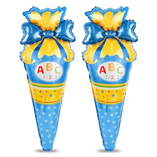 Luftballons Einschulung, Deko Einschulung Junge, ABC Zuckertüten Folienballon Blau, Schultüte Deko, Schulanfang Ballon für Schulstart Schulkind Schuleinführung Luftballons Einschulung, Deko Einschulung Junge, ABC Zuckertüten Folienballon Blau, Schultüte Deko, Schulanfang Ballon für Schulstart Schulkind Schuleinführung von Aurasky