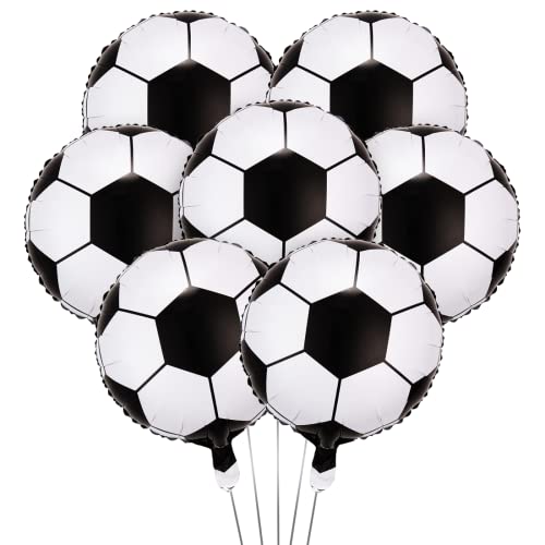 Luftballons Fußball, 12 Stück 18 Zoll Folienballons Fussball, Aluminiumfolie Fußball, Soccer Ballons für Junge Kinder Geburtstag WM Sport Thema Party Dekoration von Aurasky