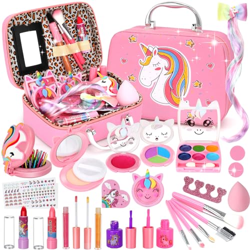 Aureyung Schminkkoffer, Waschbar Kinderschminke Set für Mädchen 3-12 Jahre, Spielzeug Kinderspielzeug, Geburtstag Weihnachts Geschenke von Aureyung