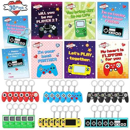 AuroTops Valentinstagskarten für Kinder, 30 Stück, Videospiel-Schlüsselanhänger mit Valentinstagskarten für Valentinstag, Schule, Party, Gastgeschenke für Kinder, Jungen, Mädchen, Kinderaustausch, AuroTops Valentinstagskarten für Kinder, 30 Stück, Videospiel-Schlüsselanhänger mit Valentinstagskarten für Valentinstag, Schule, Party, Gastgeschenke für Kinder, Jungen, Mädchen, Kinderaustausch, von AuroTops