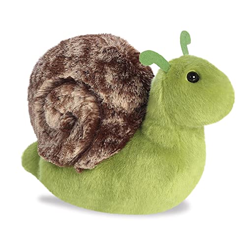 Aurora, 31859, Mini Flopsie Slow Schnecke, 20,5cm, Eco-Friendly Plüschtier, Grün & Braun von Aurora