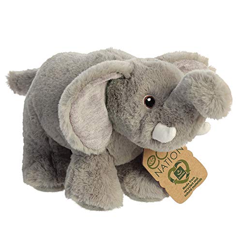 Aurora World Aurora, 35002, Eco Nation, Elefant, 25cm, Plüschtier, Grau von Aurora