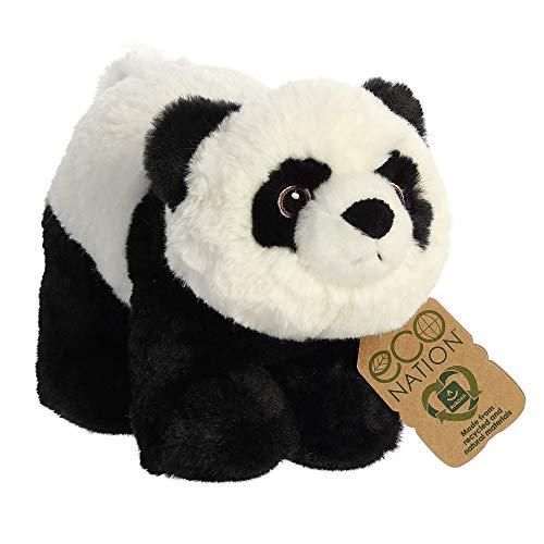 Aurora World Aurora, 35012, Eco Nation, Panda, 23cm, Plüschtier, Schwarz% Weiß von Aurora