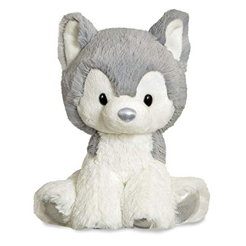 Aurora, 61356, Glitzy Tots Husky,20cm, Plüschtier, Grau & Weiß von Aurora