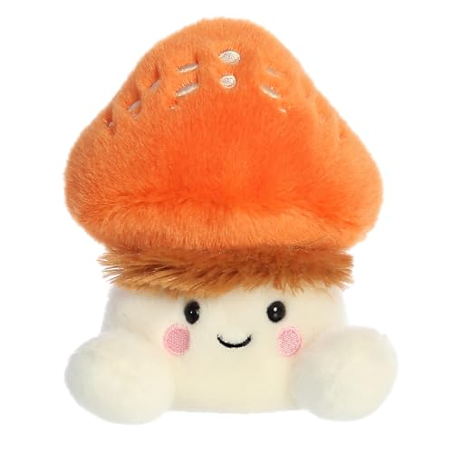 Aurora® Adorable Palm Pals™ Fabian Fluffy Mushroom™ Stofftier im Taschenformat zum Spielen – Sammelspaß – Orange 12,7 cm von Aurora
