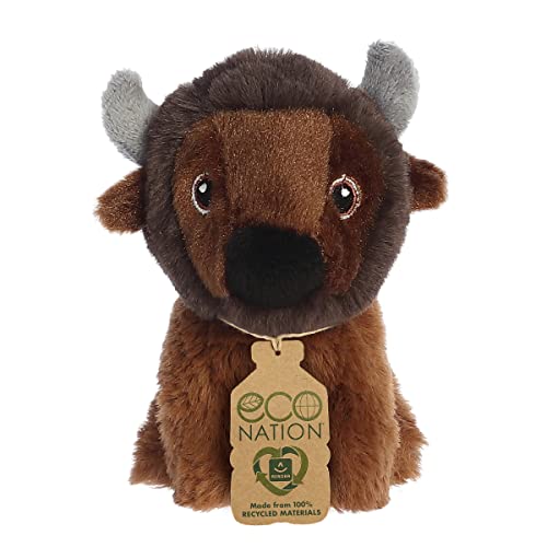 Aurora Eco-Friendly Eco Nation Bison Stuffed Animal - Environmental Consciousness - Recycled Materials - Brown 5 Inches von Aurora