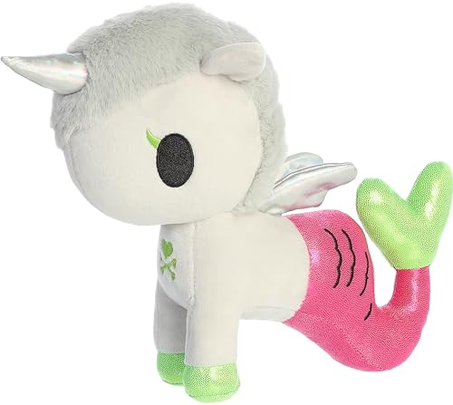 Aurora Enchanting Tokidoki Mermicorno Deejay Stuffed Animal - Bright & Colorful Design - Showpiece Plush - White 9.5 Inches von Aurora