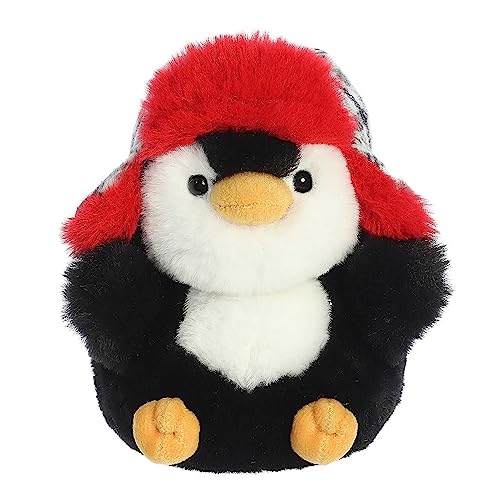 Aurora Round Rolly Pet Porter Penguin Stuffed Animal - Adorable Companions - On-The-Go Fun - Black 5.5 Inches von Aurora