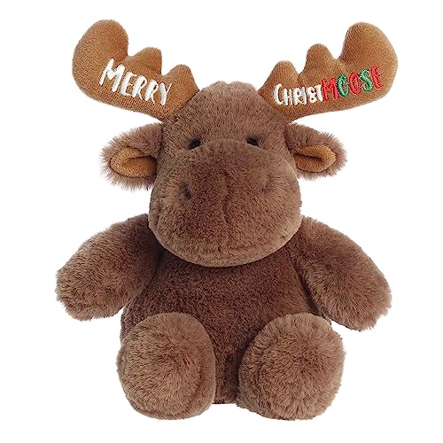 Aurora Witty JUST Sayin' Merry Christmoose Stuffed Animal - Expressive Characters - Quirky Gift Ideas - Brown 12 Inches von Aurora
