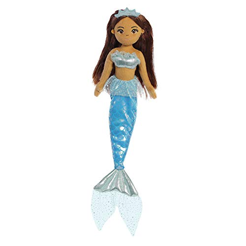 Aurora, 33282, Sea Sparkles Yesenia Meerjungfrau, 46cm, Plüschtier, blau und braun von Aurora