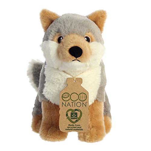 Aurora World Aurora, 35006, Eco Nation, Wolf, 24cm, Plüschtier, (Grau/Weiß/Braun) von Aurora