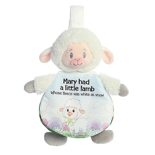 Ebba Educational Story Pals Mary Had A Little Lamb Baby Stuffed Animal - Bedtime Soft Book - Sensory Development - White 9 Inches von Aurora