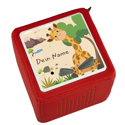 Ausgewählt verpackt Schutzfolie für Toniebox – personalisiert mit Namen – passgenauer Aufkleber – Selbstklebender Bezug aus Stabiler Folie – (Giraffe) von Ausgewählt verpackt