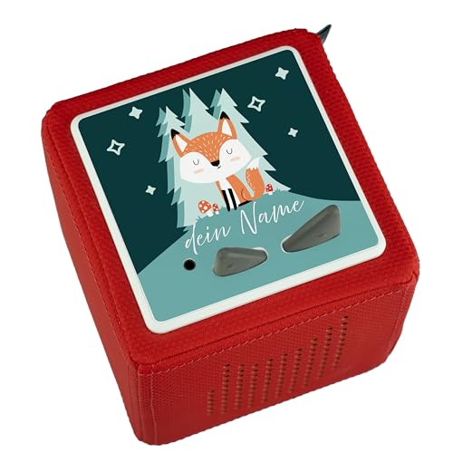 Ausgewählt verpackt Schutzfolie für Toniebox – personalisiert mit Namen – passgenauer Aufkleber – Selbstklebender Bezug aus Stabiler Folie – (Kleiner Fuchs) von Ausgewählt verpackt