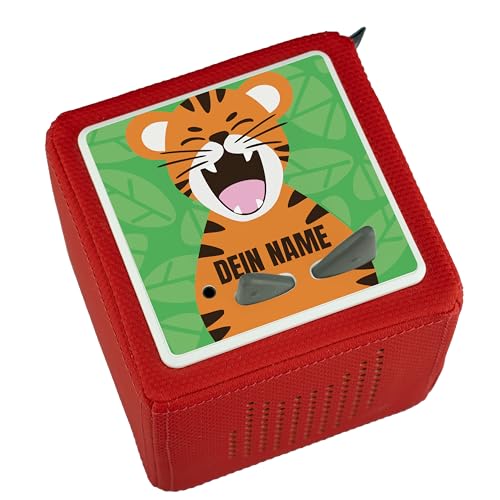Ausgewählt verpackt Schutzfolie für Toniebox – personalisiert mit Namen – passgenauer Aufkleber – Selbstklebender Bezug aus Stabiler Folie – (Kleiner Tiger) von Ausgewählt verpackt