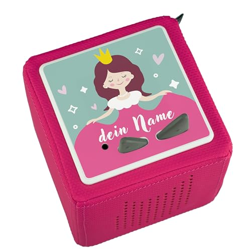 Ausgewählt verpackt Schutzfolie für Toniebox – personalisiert mit Namen – passgenauer Aufkleber – Selbstklebender Bezug aus Stabiler Folie – (Prinzessin) von Ausgewählt verpackt