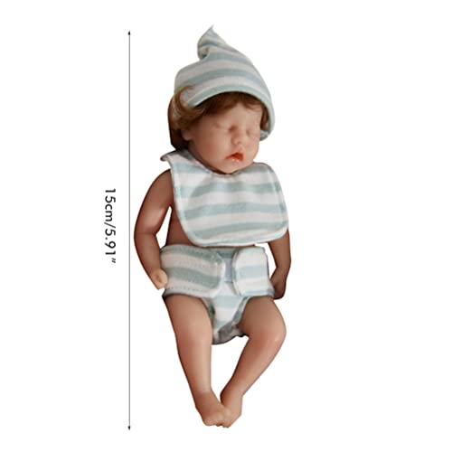 Ausla 6 Zoll Mini Wiedergeborene Babys Weiche Silikonpuppen mit Idealen Kleidung für Kinderspiele von Ausla