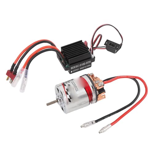 Ausla Edelstahl von Motorbürsten 540 und ESC für Axial Car SCX10 AXI03007 1/10 RC, Hochtorsionsmotor für RC -Tracker, Flexible Kabeloptionen (12T) von Ausla