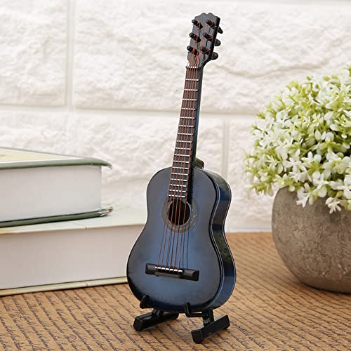 Ausla Miniatur -Holzgitarren -Model Display, für Musikenthusiasten und Sammler, mit Stand und Aufbewahrungsbox, Wunderschöner Schreibtischdekoration, Lebensechter Mini Musical (14cm) von Ausla