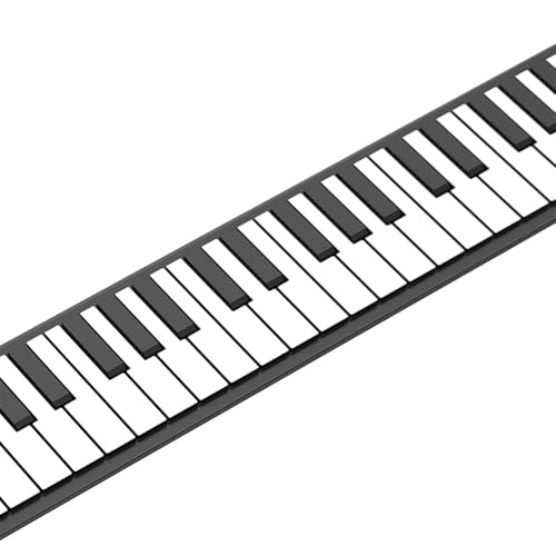 Ausla Rollen Sie Klavier, Tragbare Silikon -Tastatur mit 16 Tönen, Flexibles Musikpad für Kinderanfänger und Outdoor -Aktivitäten (Schwarz & Weiß #49) von Ausla