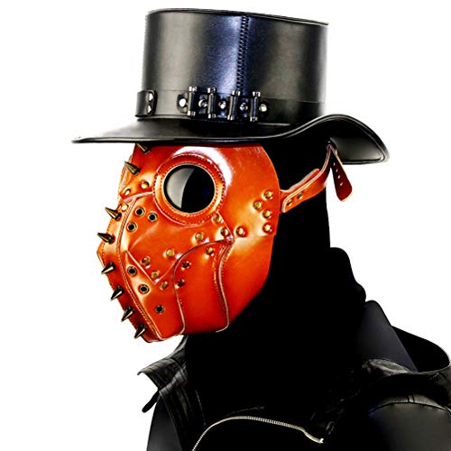 Ausla Trendige Pestdoktor-Maske, Steampunk-Vogel-Kostümzubehör für Halloween, Karneval, PU-Leder, 30,5 X 24,9 X 24,9 Cm (Wie gezeigt) von Ausla