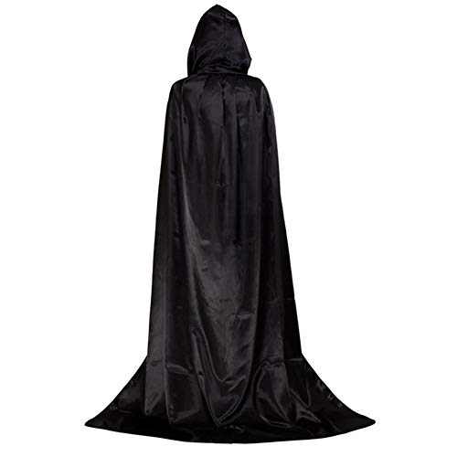 Ausla Umhang mit Kapuze Vampir Kostüm, Polyester Unisex Halloween Weihnachts -Cosplay -Robe Umhang Cape Witch Wizard Raven Dress Up für Erwachsene (L) von Ausla