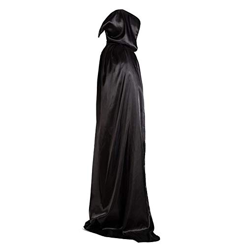 Hooded Halloween Cloak Kostüm, Polyester Unisex Weihnacht Cosplay Robe Cloak Cape Kids & Adult Maskerade Dress Up für Hexen Zauberer Raven (S) von Ausla
