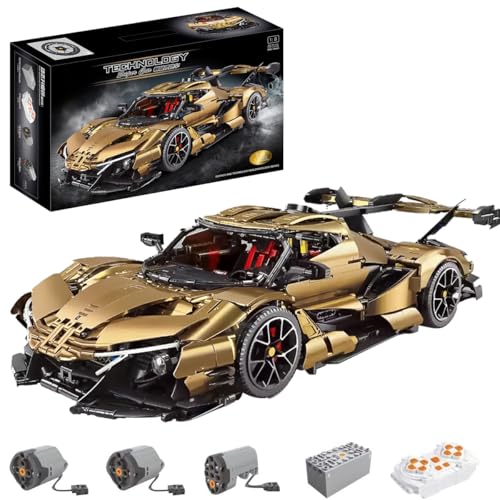 Auspcers Supersportwagen-Bausteine Set, 1:8 Technologie Serie ist Passend für Den Sportwagen Bausatz von Gumpert Apollo IE, Rennwagen zum Sammeln für Erwachsene, Kompatibel mit Lego - Dynamisch von Auspcers