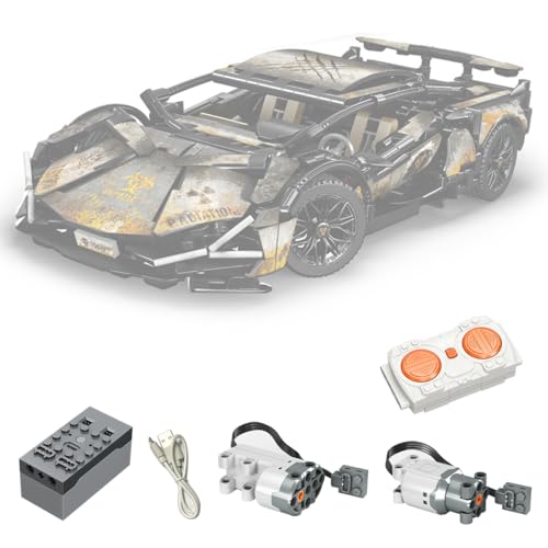Auspcers Technik Motor Power Functions Motoren Set, Motorset mit Motor, Fernbedienung, Batteriefach, Servomotor, LED, Kompatibel mit vielen Modellen (ohne Bausteine) von Auspcers