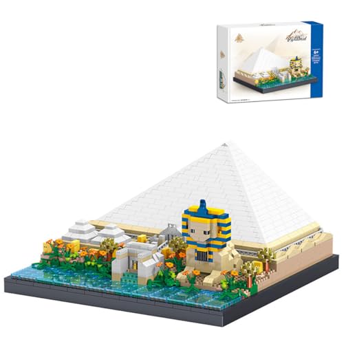 Egyptian Pyramid Building Set, Pyramide von Gizeh Ägypten Mikro Mini Bausteine Bausatz, 2273 Klemmbausteine Baustein Set, Lernspielzeug Erwachsene von Auspcers