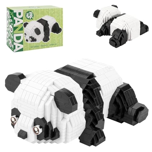 Panda Bauspielzeug Building Block Sets, Panda Klemmbausteine Mini Bausteine, Panda Bausteine Tiere Bauspielzeug, 1163 Stück Mini Blocks Bauspielzeugsteine für Erwachsene, Kinder ab 9+Jahren von Auspcers
