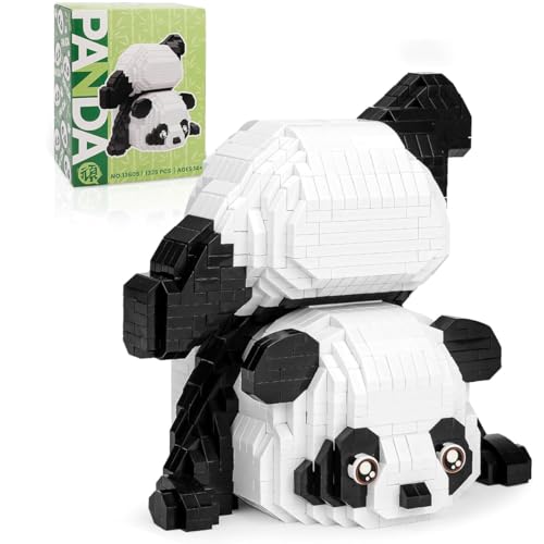 Panda Bauspielzeug Building Block Sets, Panda Klemmbausteine Mini Bausteine, Panda Bausteine Tiere Bauspielzeug, 1325 Stück Mini Blocks Bauspielzeugsteine für Erwachsene, Kinder ab 9+Jahren von Auspcers