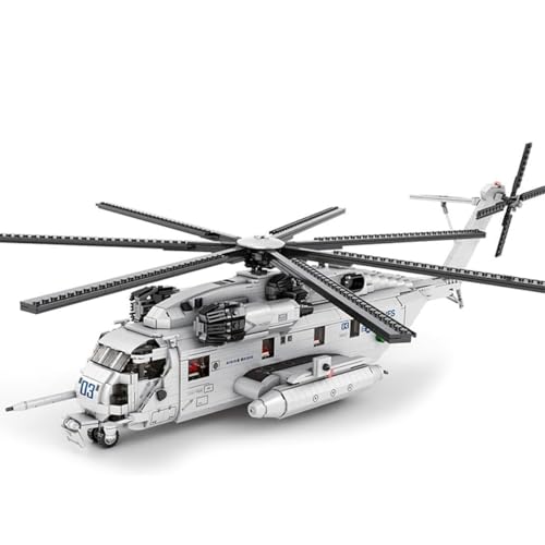 Technik Militär Flugzeug Bausteine, 2192 Teile 1/35 CH-53E Super Stallion Moderner Militärischer Hubschrauber, Mocsage Modellbausatz Flugzeug Kompatibel mit großen Marken von Auspcers
