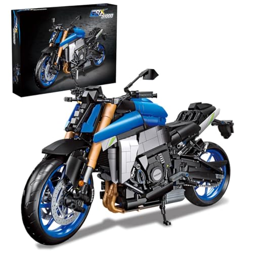 Technik Motorrad Bausteine Modell, 2046 Teiliges Technic Rennen Motorrad Modell Bausteine, Technik Supermotorrad Modellbausatz, Superbike Konstruktionsspielzeu für Kinder Erwachsene von Auspcers