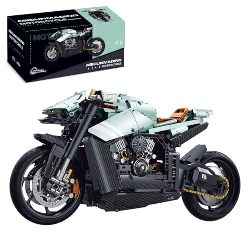 Technik Rennen Motorrad Bauspielzeug, 2176 Teile 1:5 Technik Supermotorrad Modell Bauset, Kreatives STEM Bausatz Geschenk für Erwachsene Sammler Kinder Jungen Mädchen 6-12+ Jahre von Auspcers