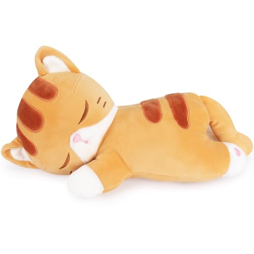 Auspicious beginning 13,77 Zoll Katze Plüschtier Kawaii Katze Kuscheltier Katze Stofftier Katze Plüsch Spielzeug Weiches Kuscheltiere Kopfkissen Gefüllte Katze Puppe Tier Kissen für Freundin von Auspicious beginning