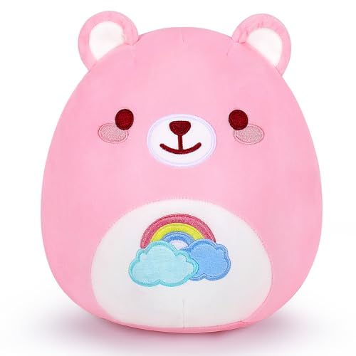 Bär Plüsch Kissen Kawaii Plüsch Regenbogen Bär Plüschtier Spielzeug, Gefüllte Bärenpuppe Süße Kissen Weiches Tier Plüsch Kissen Niedliche Heimdekoration für Mädchen Freunde, Valentine Geburtstag von Auspicious beginning