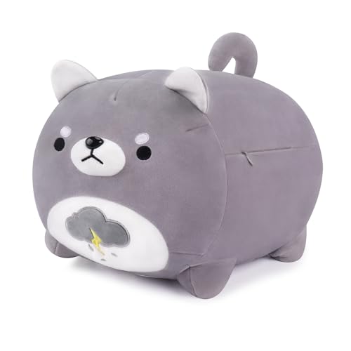 Shiba Inu Plüschtier Süße Plüsch Spielzeug, Molliger Grau Corgi Kuscheltier Weiches Hundekissen zum Schlafen und Umarmen Kawaii Welpe Plüsch Puppe für Jungen und Mädchen, Kindertag Weihnachten, 40cm von Auspicious beginning