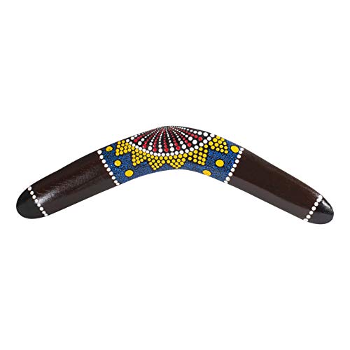 Australian Treasures - Handgefertigter Bumerang - 40cm - handbemalter Bumerang - Outdoor-Sport - Braun - Holz Bumerang von Australian Treasures