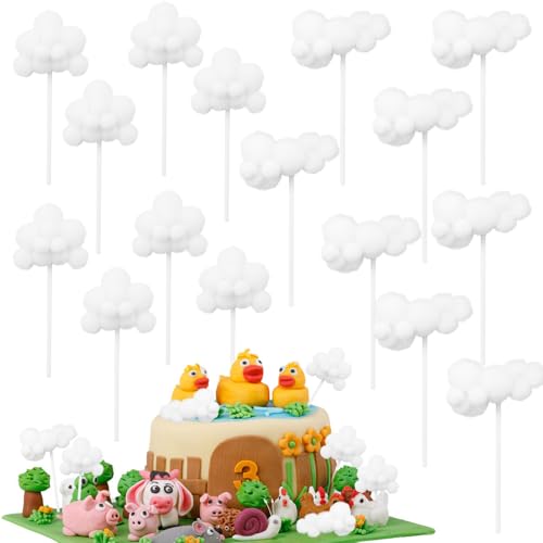 20 Stück Happy Birthday-Kuchenaufsätze, Plüsch-Wolken-Dekorationseinsätze, Garn-Kugel-Cupcake-Picks, Wolkendekorationen für Geburtstag, Hochzeit, Partydekoration, Kuchenzubehör 20 Stück Happy Birthday-Kuchenaufsätze, Plüsch-Wolken-Dekorationseinsätze, Garn-Kugel-Cupcake-Picks, Wolkendekorationen für Geburtstag, Hochzeit, Partydekoration, Kuchenzubehör von Auswalar