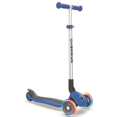 Globber Scooter Primo Foldable mit Leuchtrollen, navy-blau von GLOBBER