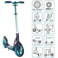 SIX DEGREES Aluminium Scooter 230/215 mm türkis von Authentic sports & toys GmbH