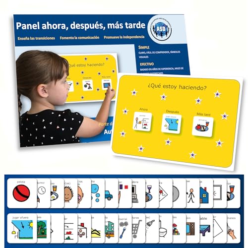 Autism Supplies And Developments ES_NNL Horario para niños Visual Now Next Later Board aus Kunststoff (Spanisch), blau, S von Autism Supplies and Developments