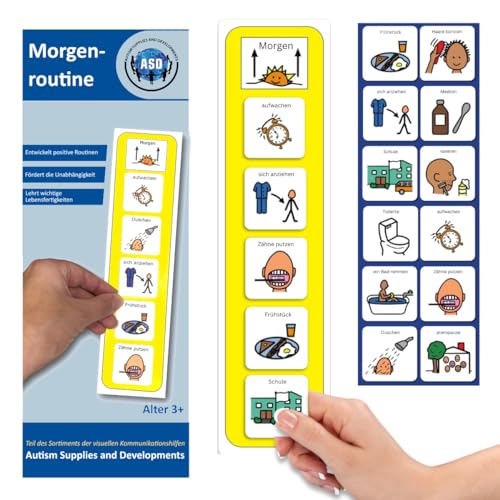 Morgenroutine Kinder Autismus/ADHS Hilfsmittel – Tagesplaner Kinder Routine mit 12 Karten – Hochwertige Langlebige Visuelle Strukturierter Tagesbeginn Morgenroutine Kinder Autismus/ADHS Hilfsmittel – Tagesplaner Kinder Routine mit 12 Karten – Hochwertige Langlebige Visuelle Strukturierter Tagesbeginn von Autism Supplies and Developments