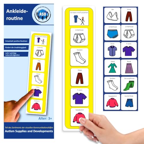 Ankleideplan Kinder Autismus/ADHS Hilfsmittel – Tagesplaner Kinder Routine mit 12 Karten – Hochwertige Langlebige Visuelle Födert Eigenständigkeit Ankleideplan Kinder Autismus/ADHS Hilfsmittel – Tagesplaner Kinder Routine mit 12 Karten – Hochwertige Langlebige Visuelle Födert Eigenständigkeit von Autism Supplies and Developments