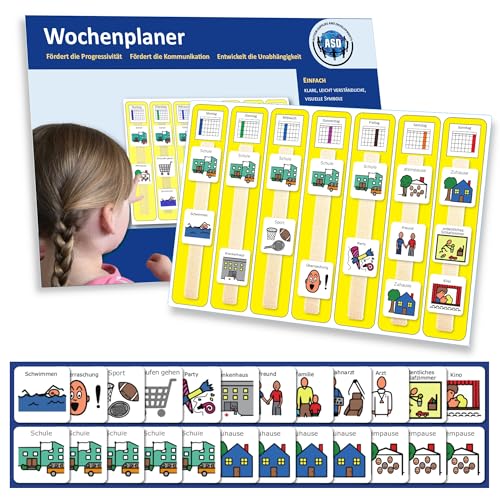 Wochenplaner Kinder Autismus/ADHS Hilfsmittel – Kinderkalender mit 24 Routine Karten – Hochwertige Langlebige Visuelle Födert Eigenständigkeit Wochenplaner Kinder Autismus/ADHS Hilfsmittel – Kinderkalender mit 24 Routine Karten – Hochwertige Langlebige Visuelle Födert Eigenständigkeit von Autism Supplies and Developments